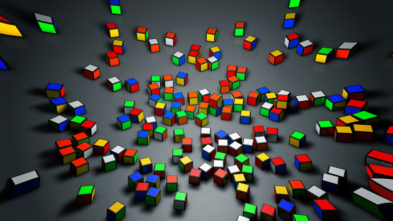 Scattered Rubik's Cubes
