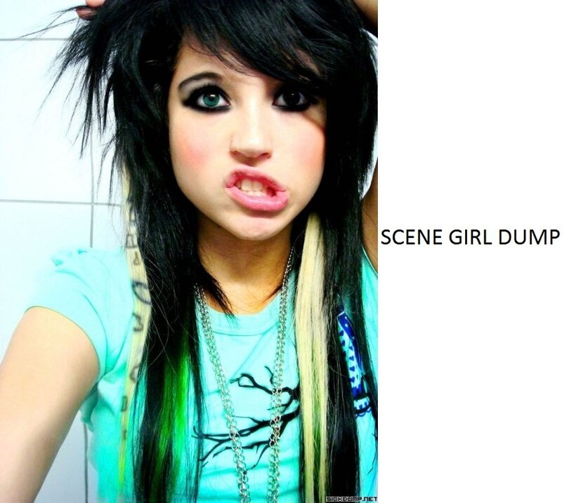 scene girl with dyed hair