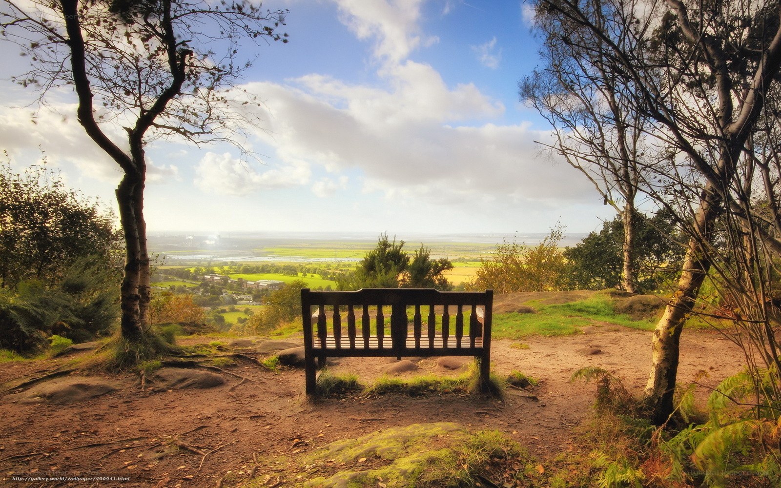 Scenic bench overlooking a valley