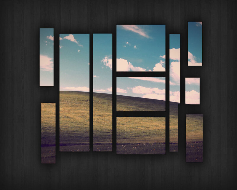 scenic field landscape collage