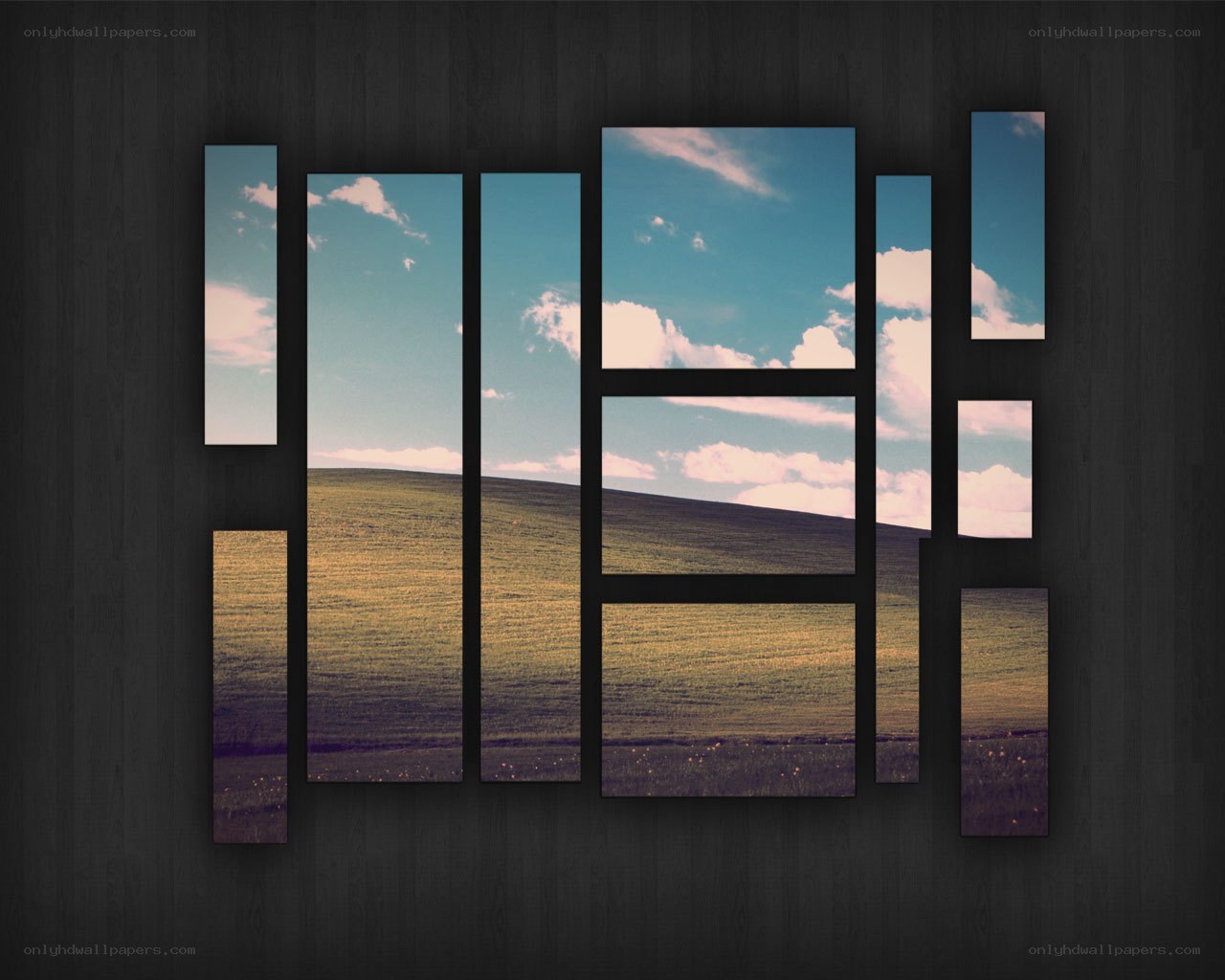 scenic field landscape collage