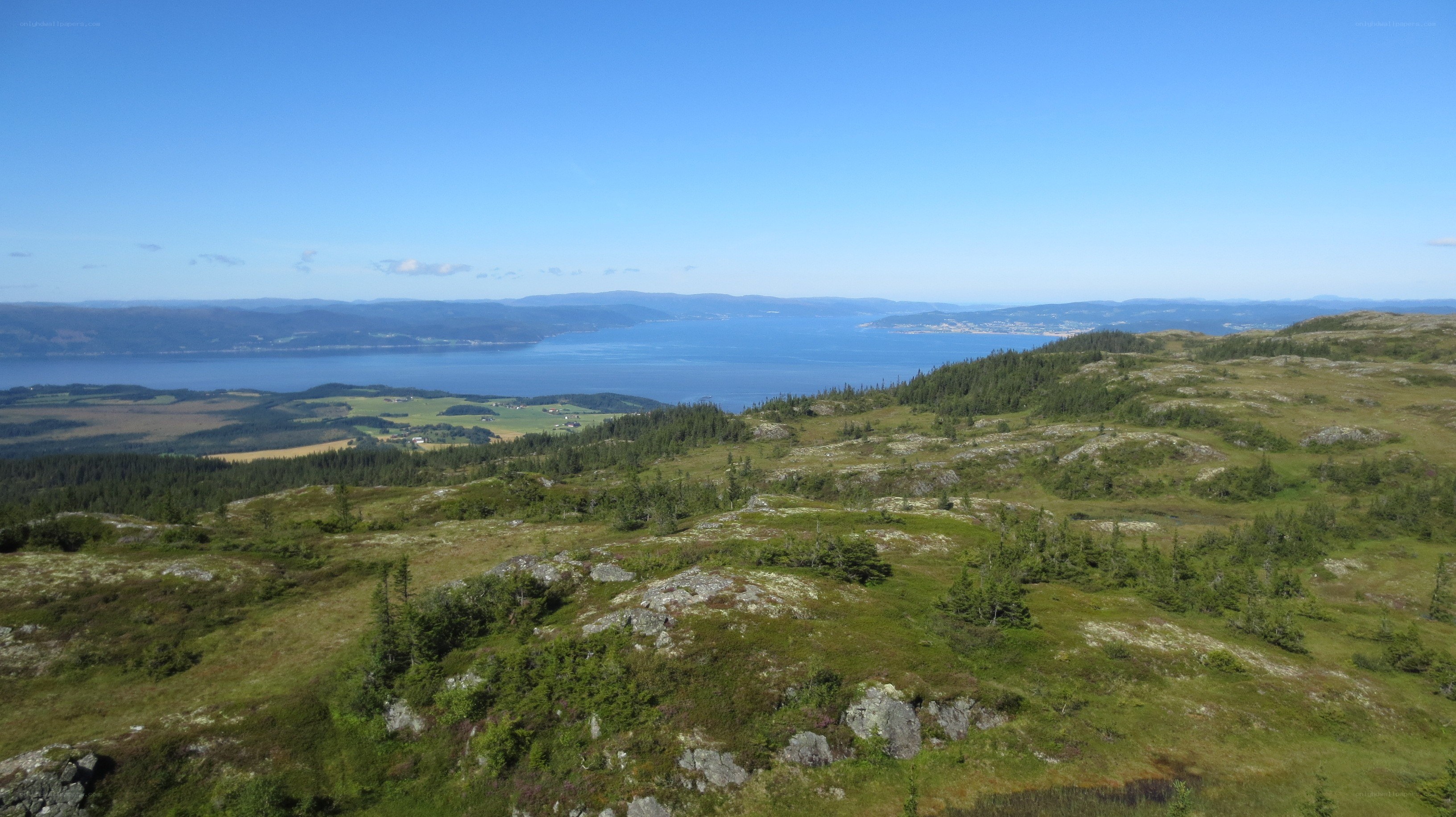 Scenic fjord landscape view