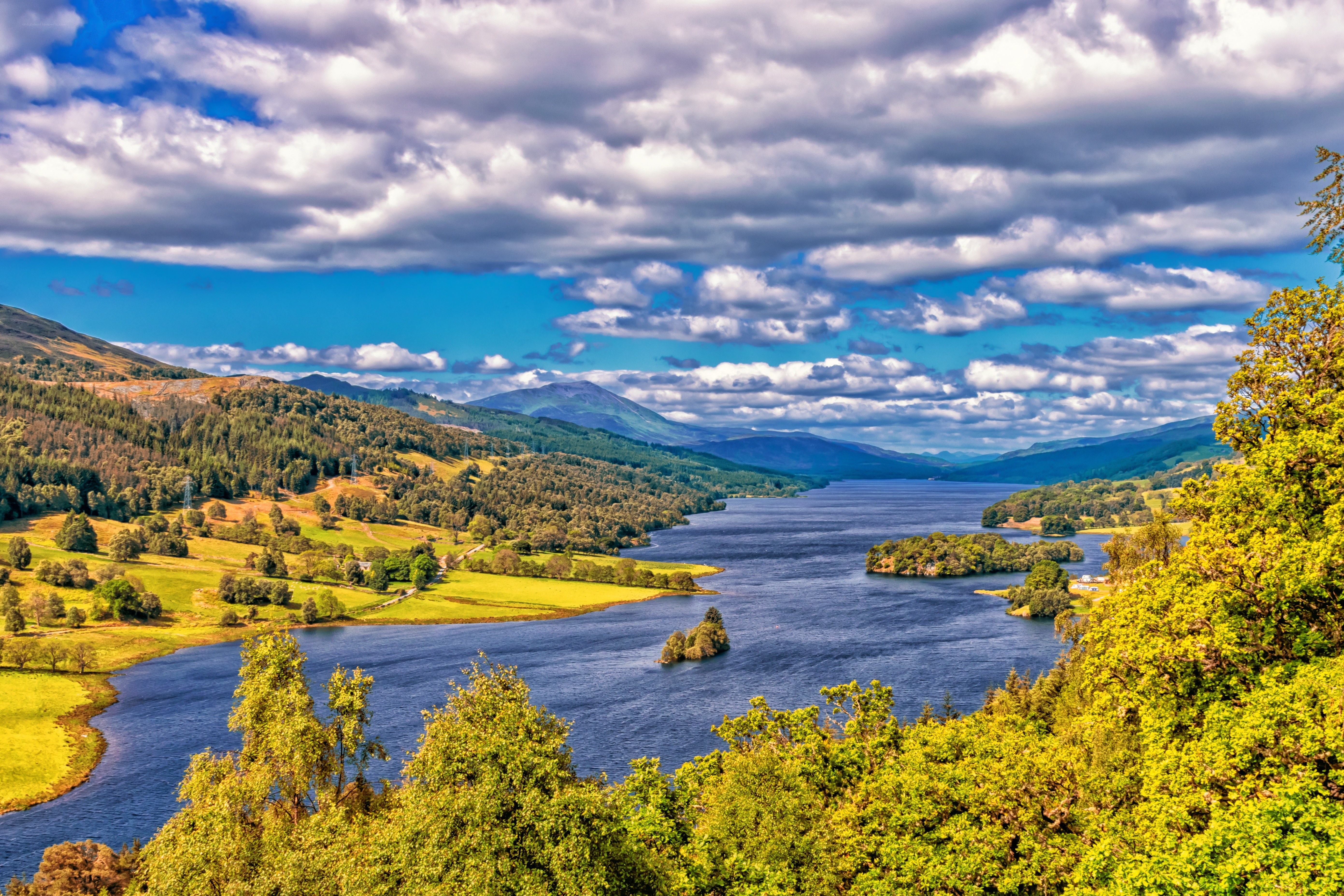 Scenic lake and mountain landscape