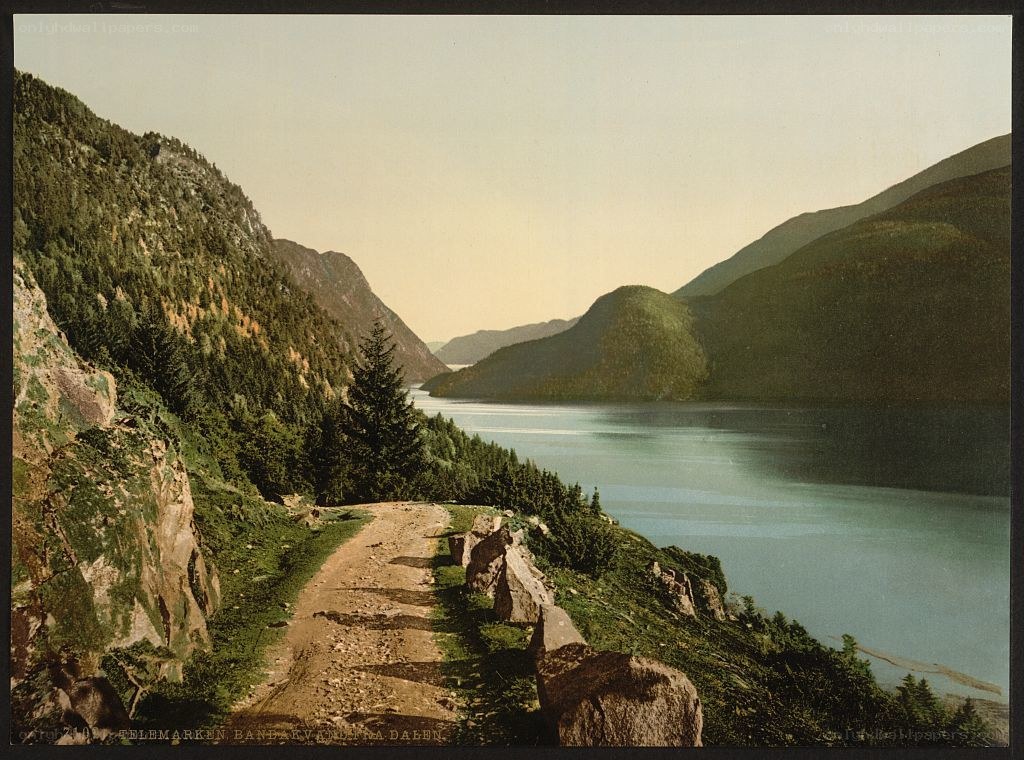 Scenic path along a fjord