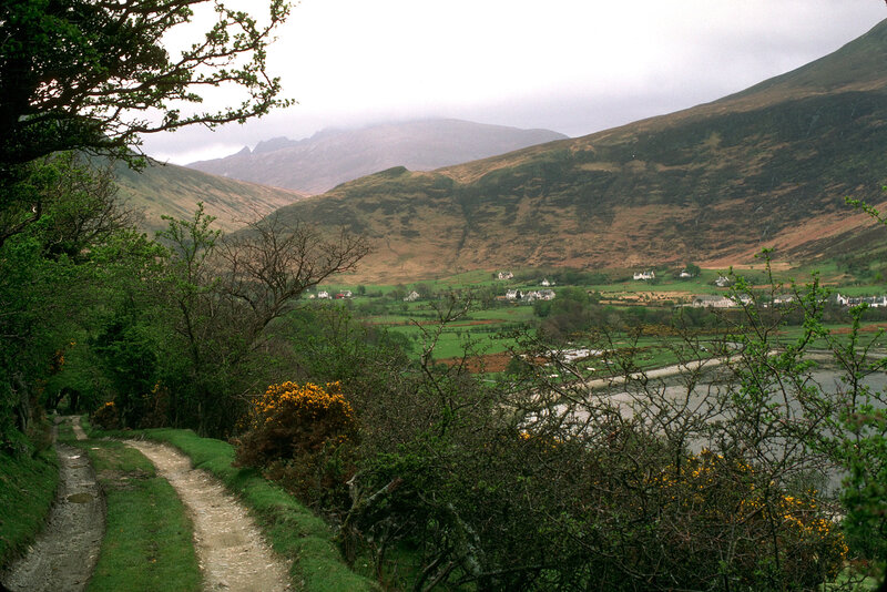 Scenic valley path in Scotland
