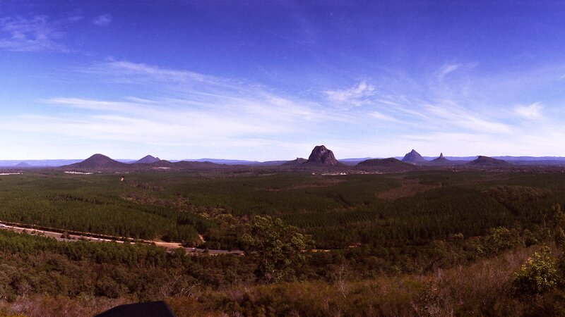 Scenic view of volcanic peaks