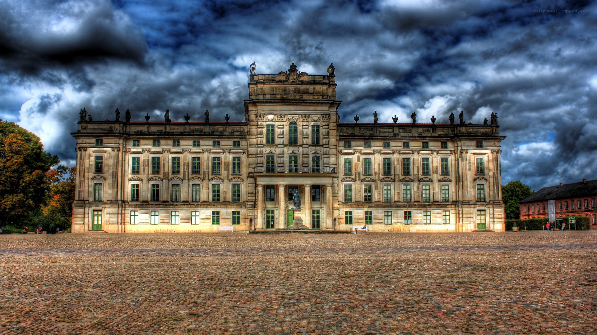 Schloss Charlottenburg under stormy sky