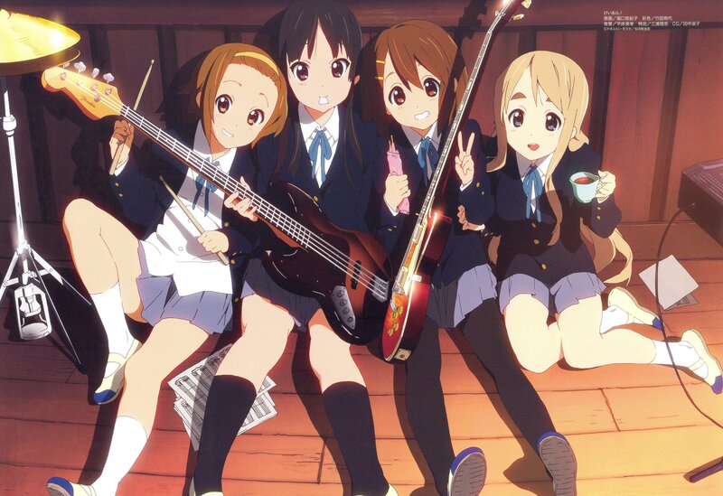 School band girls with instruments