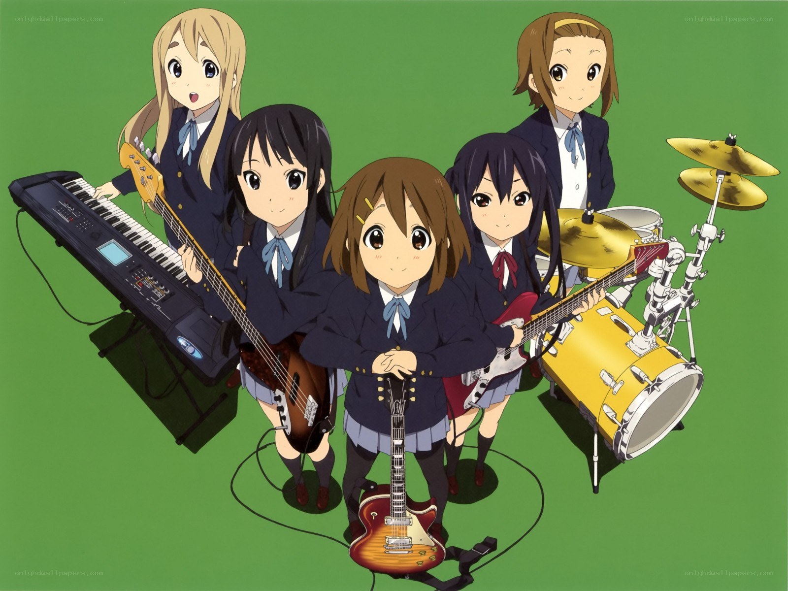 School band girls with instruments