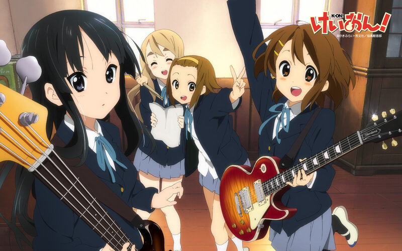 School band girls with instruments