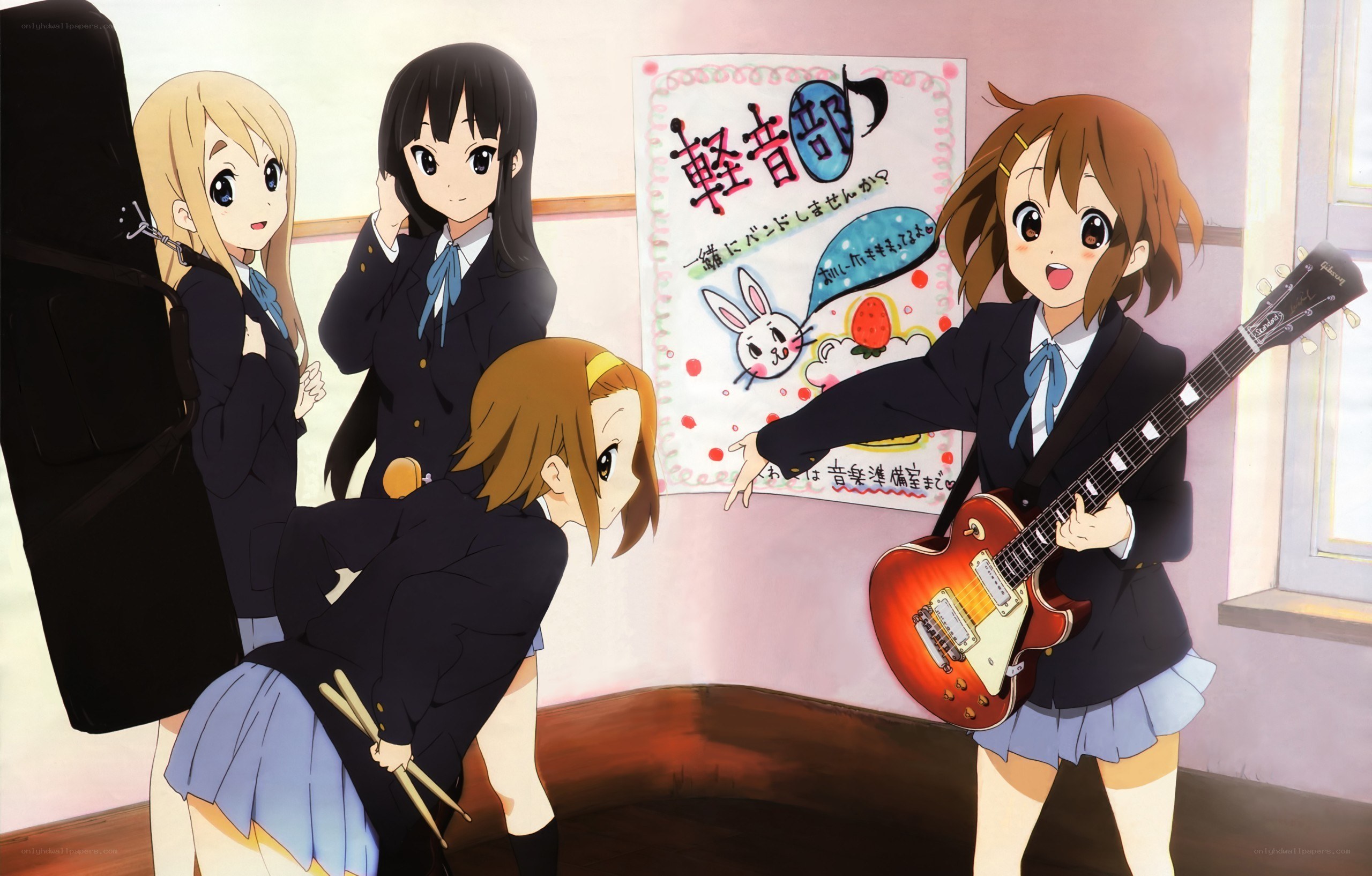 School band members in classroom