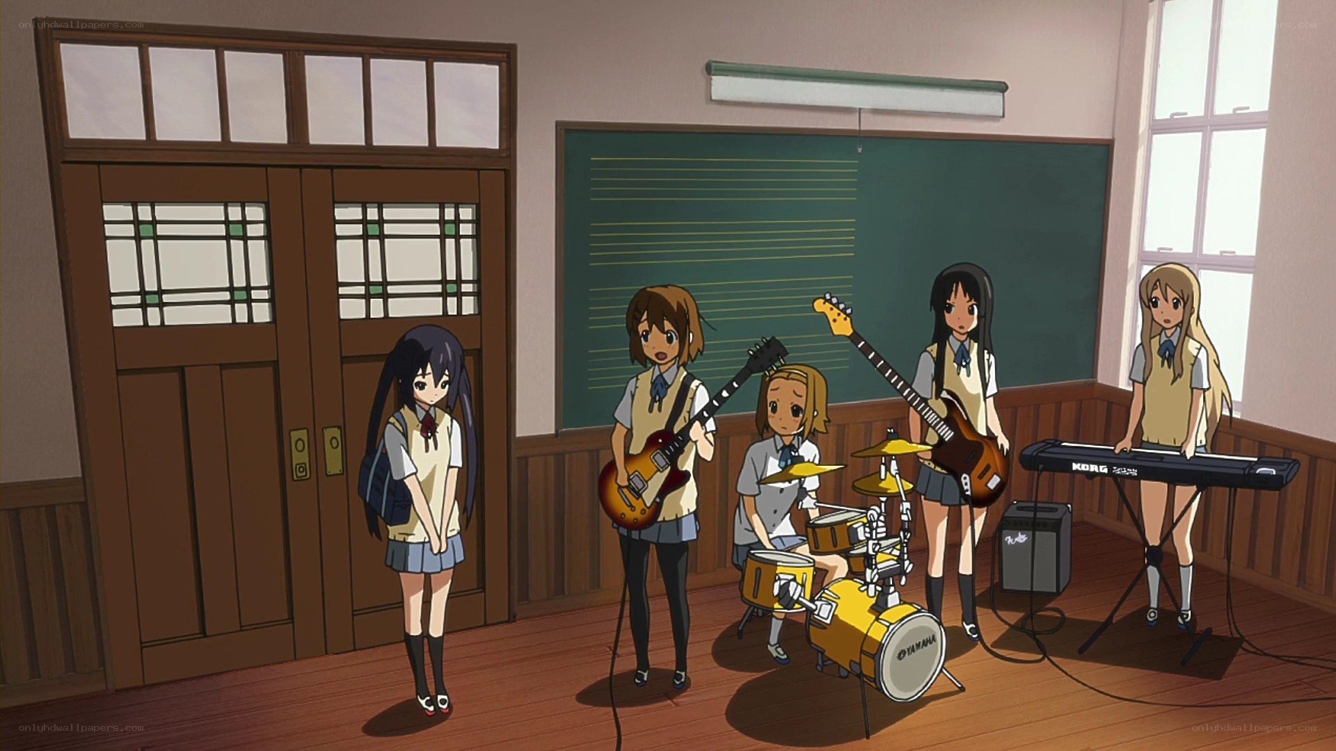 School band practice scene