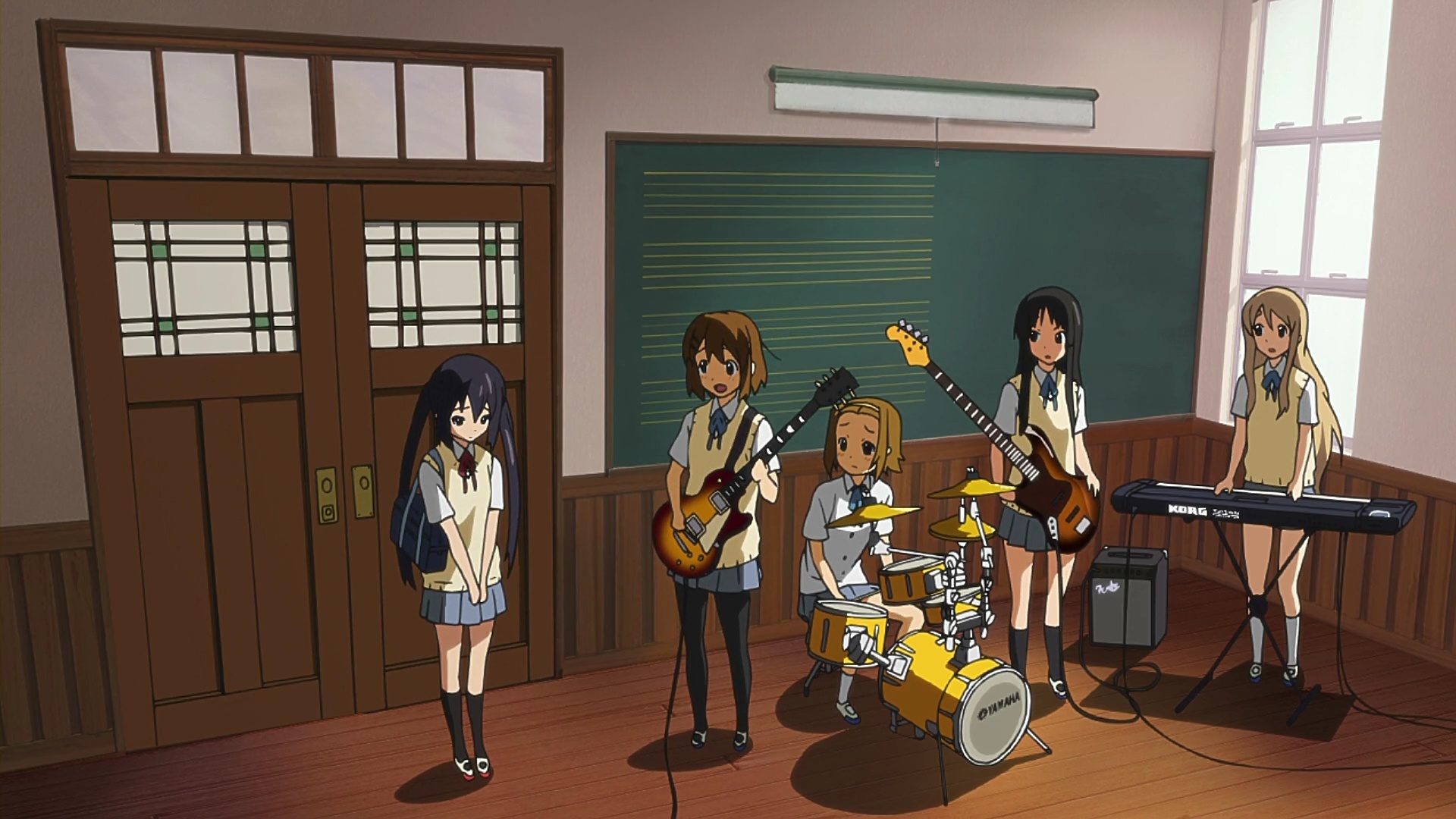 School band practice scene