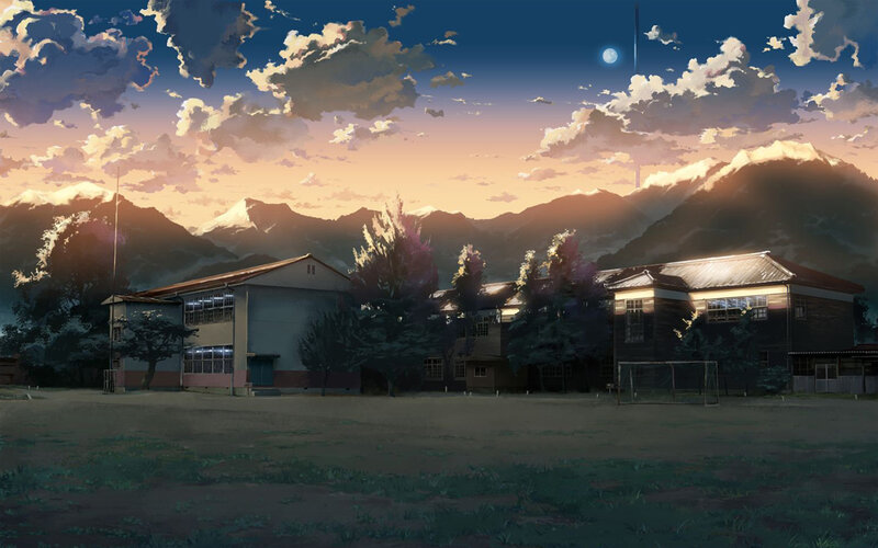 School Building at Dusk