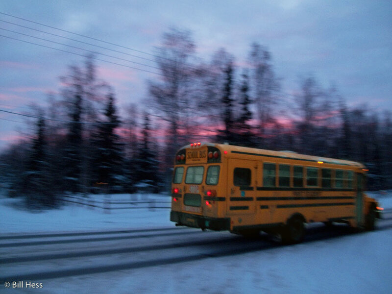 School Bus in Snow