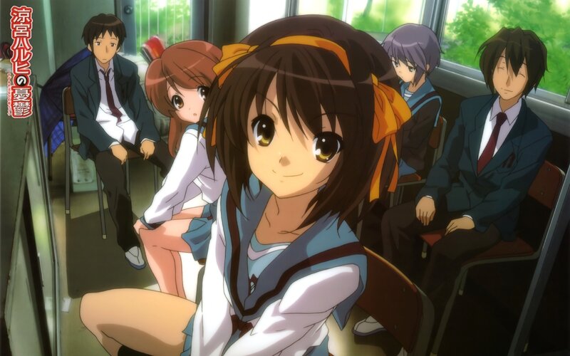 School bus scene with anime characters