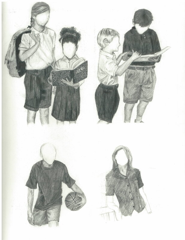school children sketches