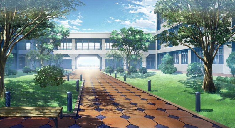 School Courtyard Path — Green