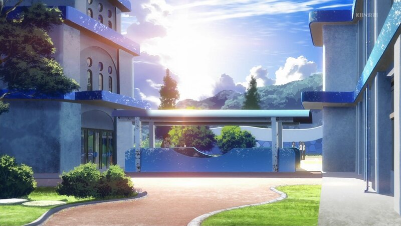 School Entrance at Sunrise