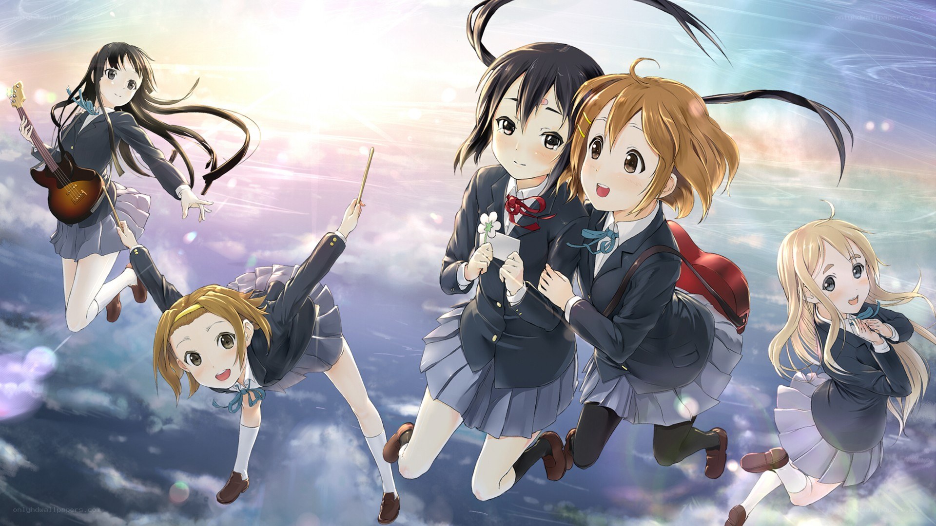 School girls in flight