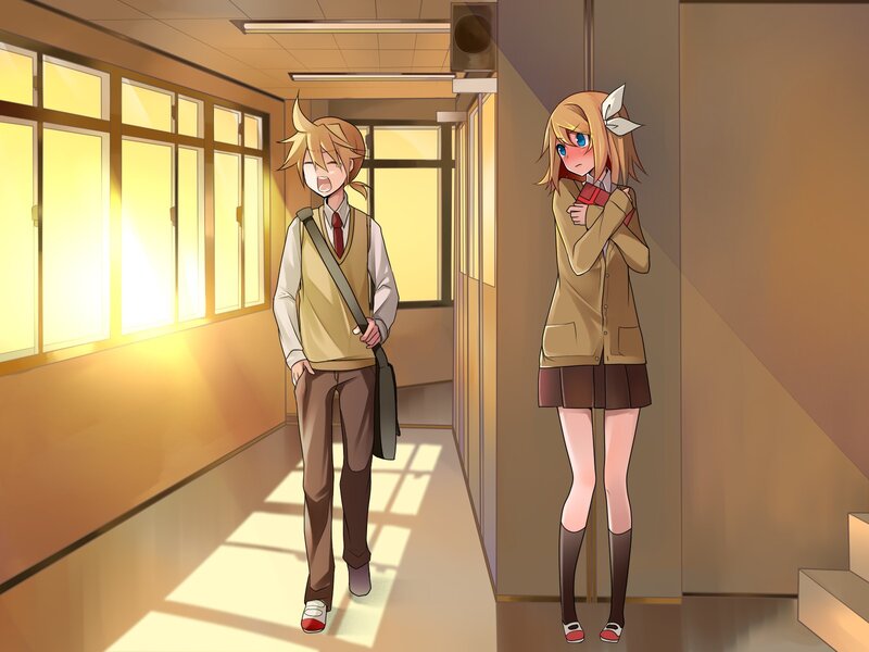School hallway scene
