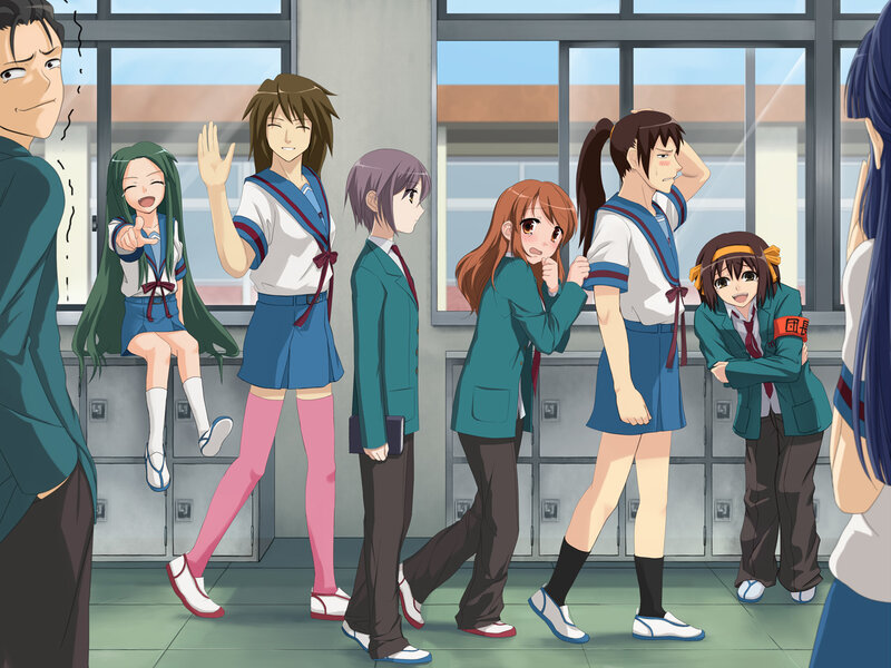school hallway scene