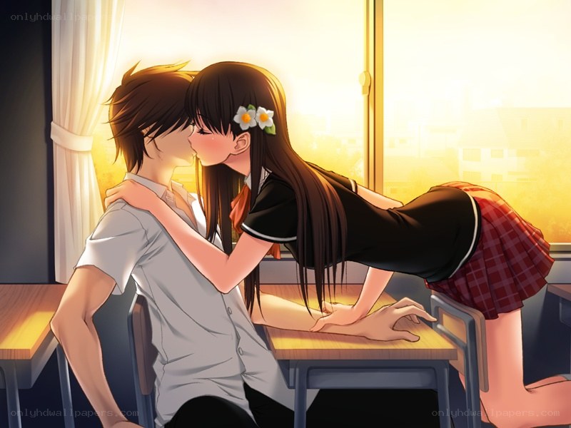 school romance kiss