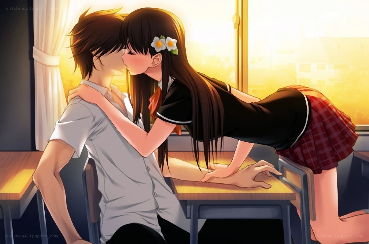 school romance kiss