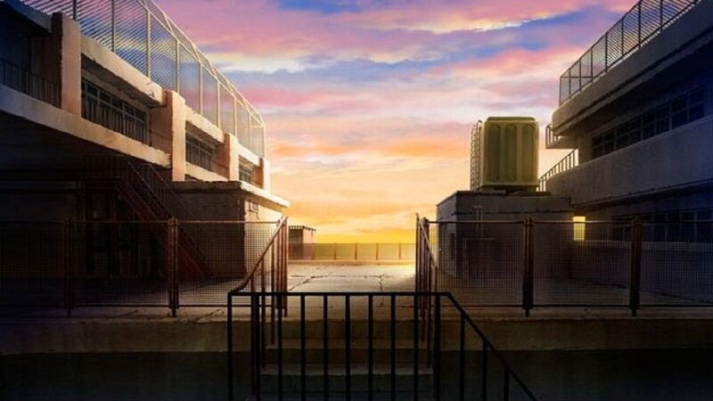 School Rooftop at Sunset