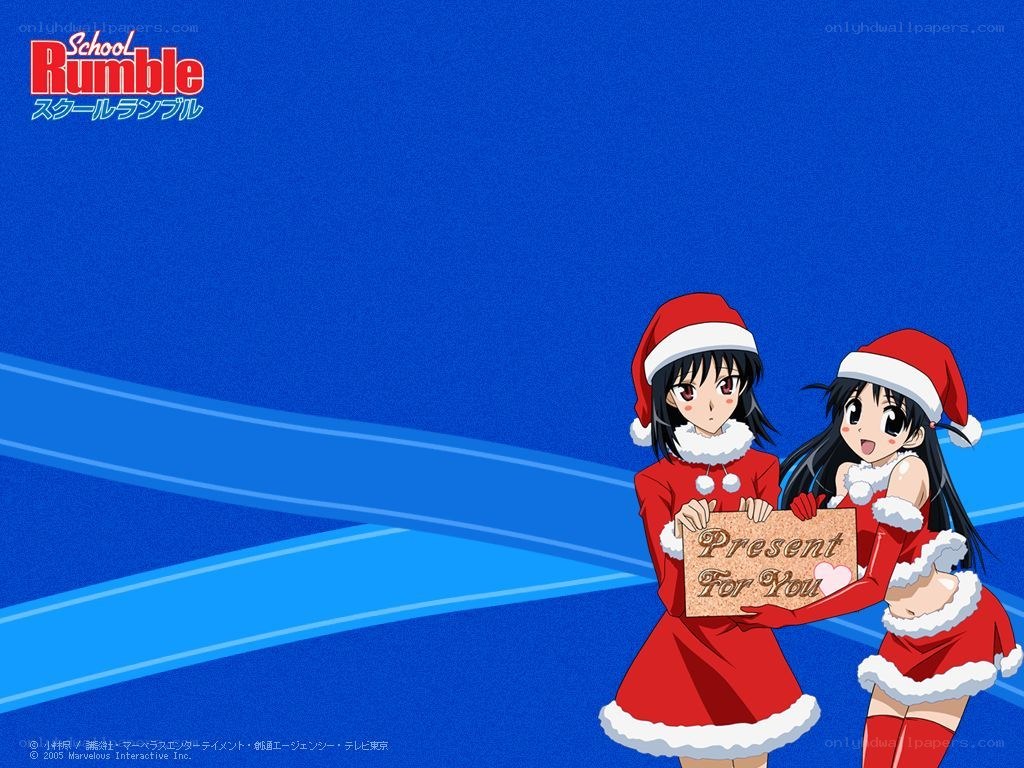 School Rumble characters in Santa outfits
