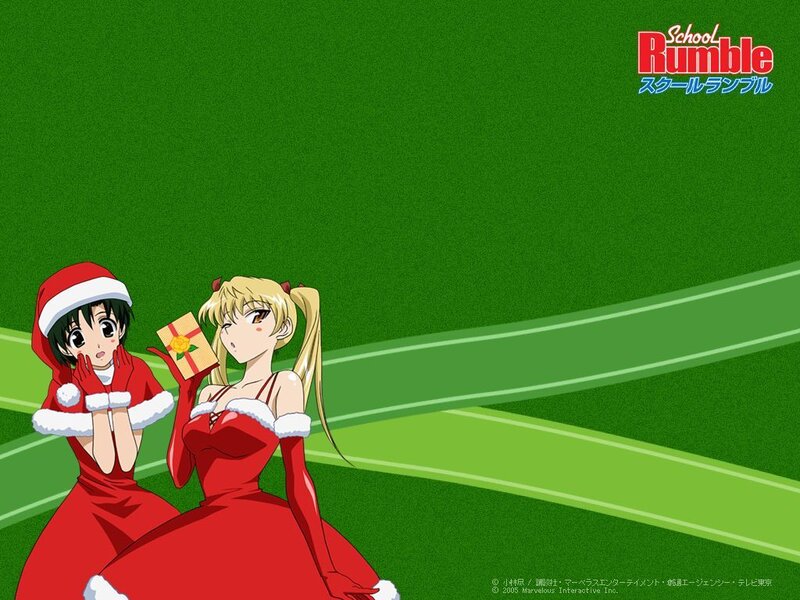 School Rumble characters in Santa outfits