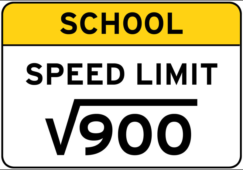 School speed limit sign