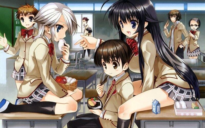 School students eating lunch