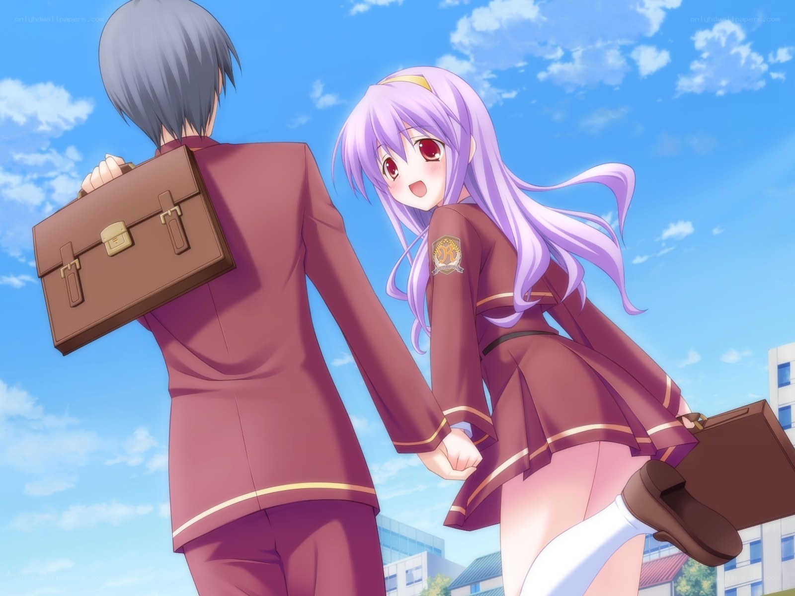 School students holding hands