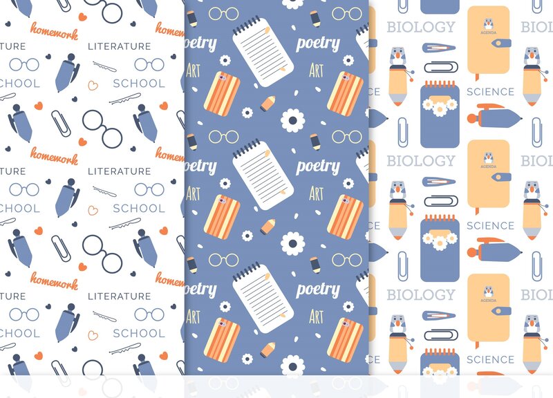 School Supplies Pattern