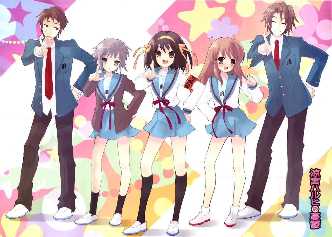 School uniform group pose