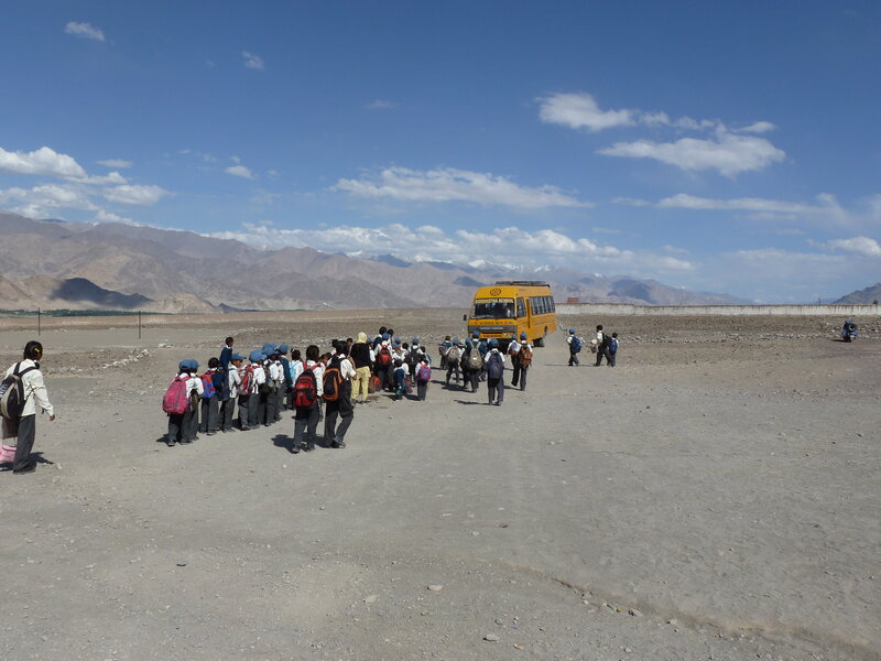 Schoolchildren Boarding Bus