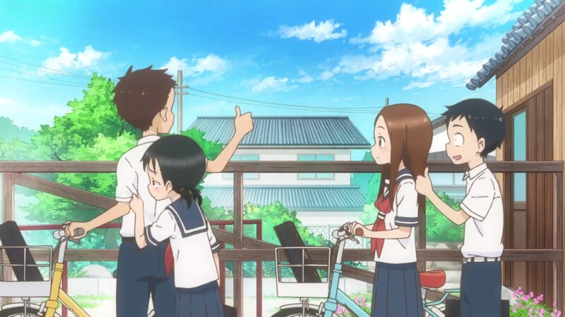 Schoolchildren on Porch
