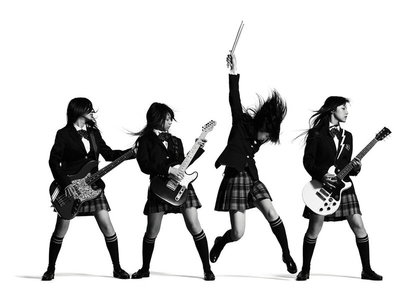schoolgirl band performing