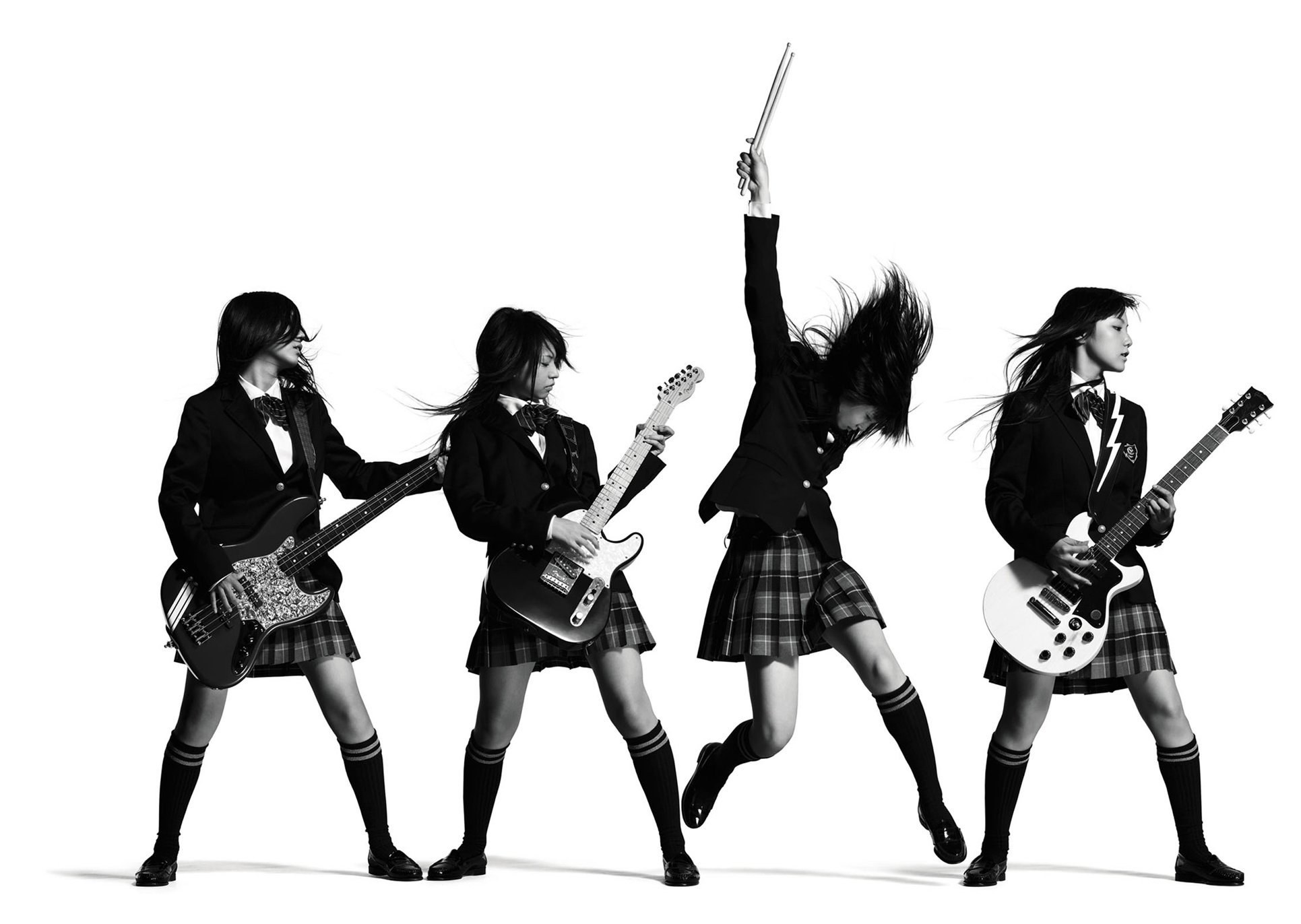 schoolgirl band performing