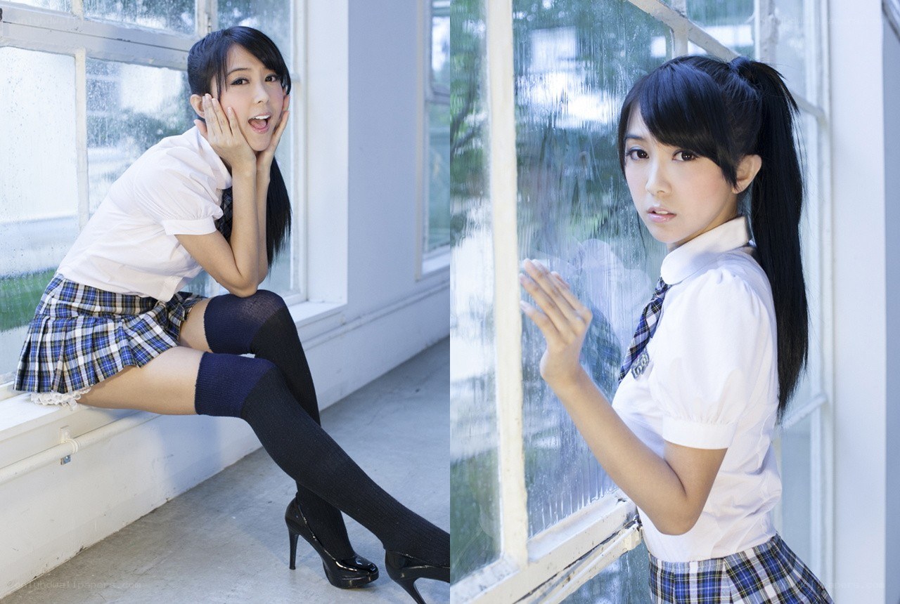 schoolgirl by the window