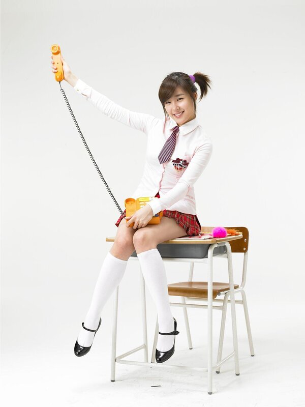 schoolgirl holding phone