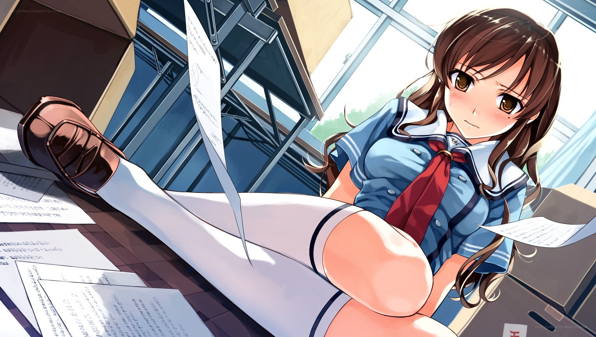 schoolgirl in classroom