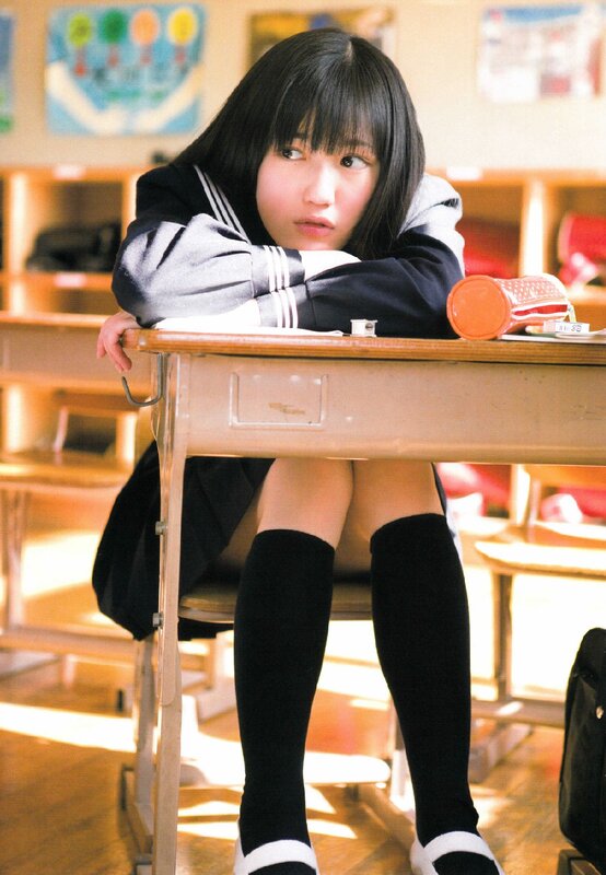 Schoolgirl in Classroom — Black