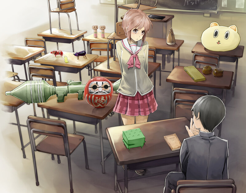 Schoolgirl in Classroom — Brown