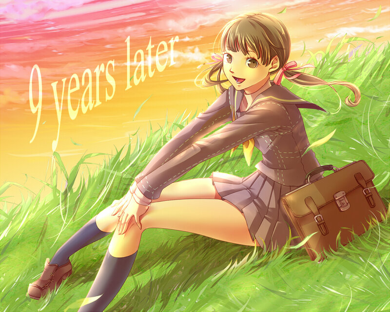 schoolgirl in field