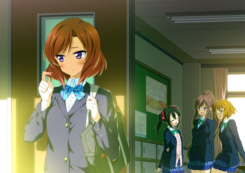 Schoolgirl in Hallway — Green
