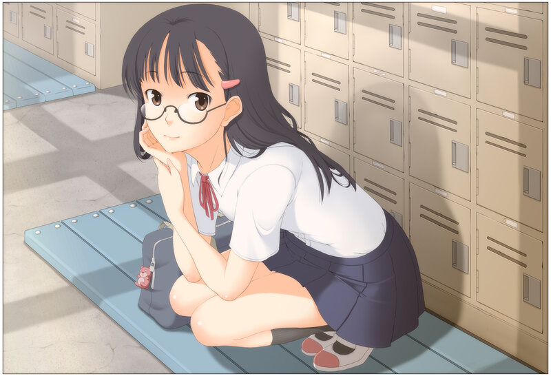 schoolgirl in locker room