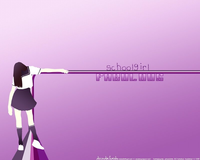 schoolgirl in purple