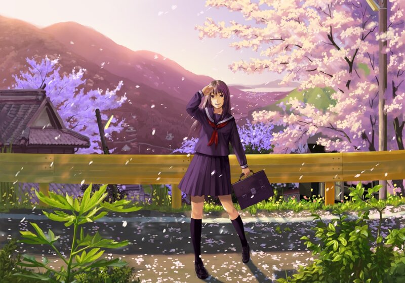 Schoolgirl in Uniform — Purple